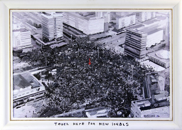 NIGEL MULLINS, Mass Rally on Alexanderplatz in East Berlin (November 4, 1989)
2014, Oil on Superwood and Frame
