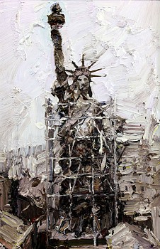 wac17511 liberty in paris 1925 detail 2016 oil and wire on superwood and frame