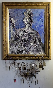 wac17516 queen victoria 2016 oil and found objects on superwood and frame