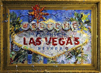 own to defeat retrogressive propaganda & machiavellian vested interests. welcome 2015 oil on superwood and found frame 105 x 145 cm.