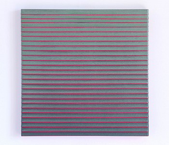 Green and Read Monochrome, acrylic on paper tape on canvas, 60x60cm