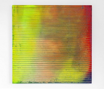 Ingresso All'Eden (Entrance to Eden), 2016, acrylic on paper tape on canvas, 150x150cm