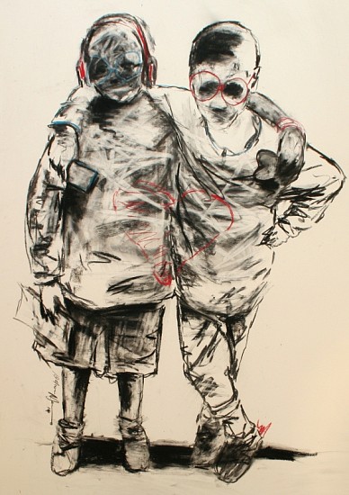 NELSON MAKAMO, Posers
2014, Mixed Media on Paper