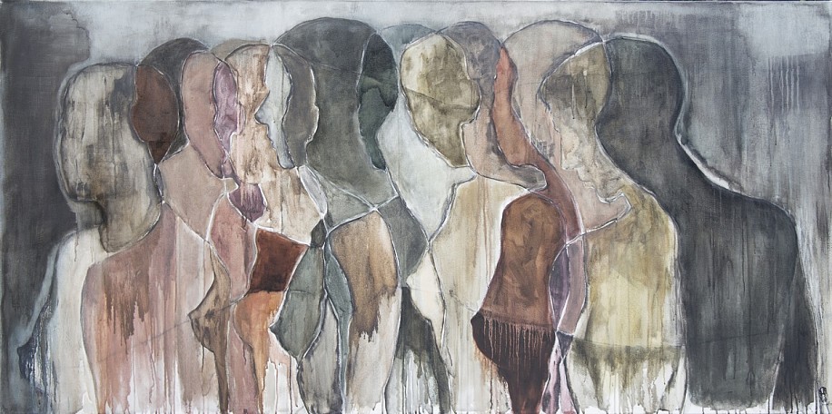 SHANY VAN DEN BERG, ON THE SIDEWALK I
2017, Mixed Media on Canvas