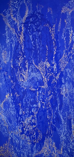 ARABELLA CACCIA, COMPOSITION IN ULTRAMARINE BLUES AND GOLD
2017, MILK PAINT ON PAPER