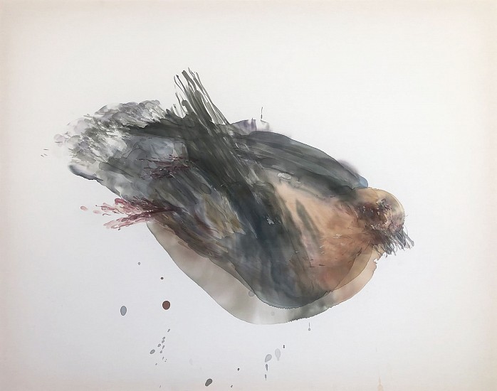 KATHERINE BULL, DEAD DOVE ( THE VISITOR)
2020, INK ON COTTON
