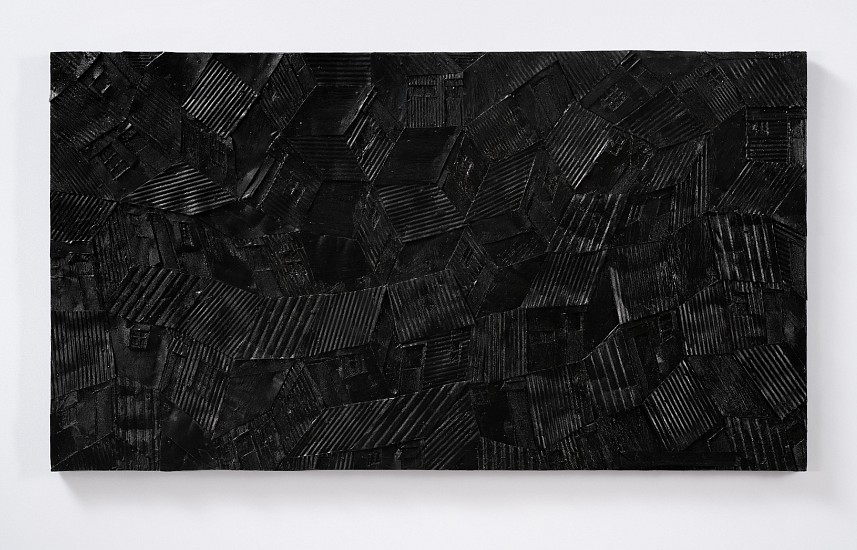 VUSI KHUMALO, BLACK COMPOSITION 2
2022, MIXED MEDIA AND OIL ON BOARD
