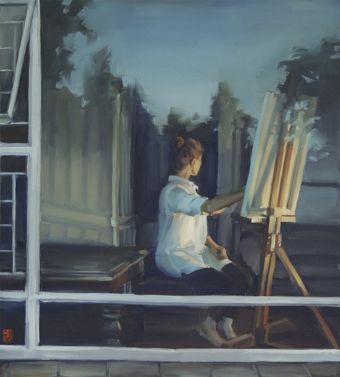 SASHA HARTSLIEF, EASEL THROUGH THE WINDOW
2022, Oil on Canvas