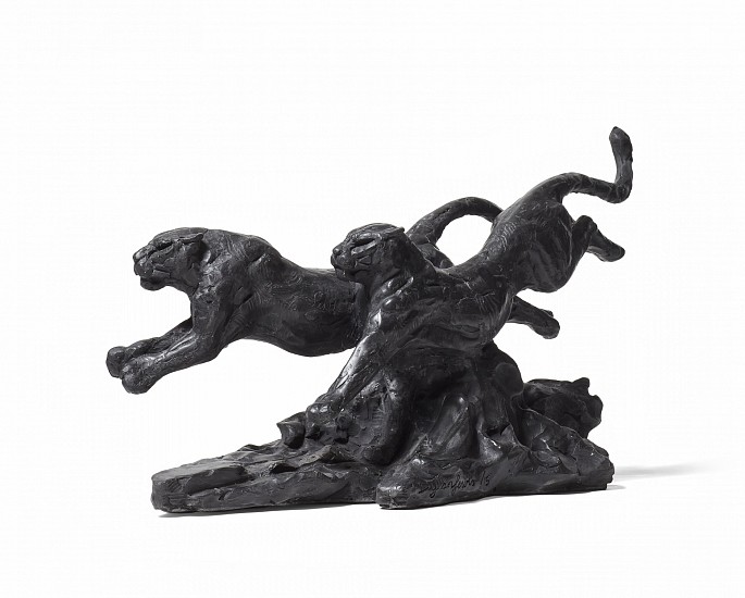 DYLAN LEWIS, S457 RUNNING LEOPARD PAIR I MAQUETTE
2022, Bronze