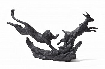 S458 Leopard Chasing Buck Maquette II 01