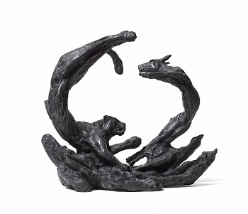 S459 Leopard Chasing Buck Maquette III 01