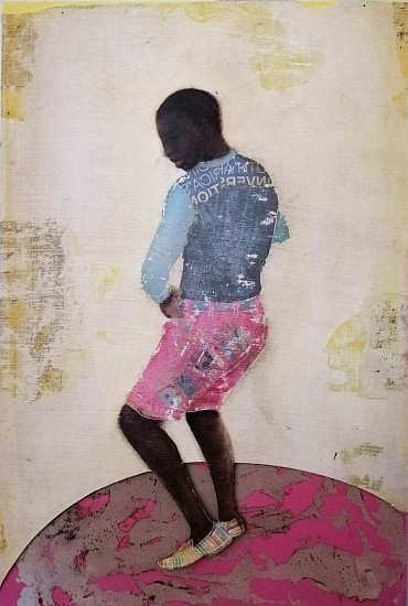 THONTON KABEYA, LA RUMBA SERIES VI
WALNUT POWDER AND NEWSPAPER INK TRANSFER ON SCULPTING CANVAS