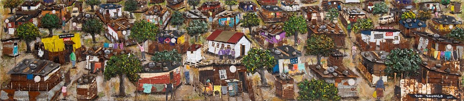 VUSI KHUMALO, VUKUZAKHE INFORMAL SETTLEMENT
2023, MIXED MEDIA ON BOARD