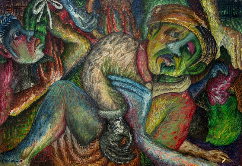 MMAKGABO HELEN SEBIDI, BARATANI (LOVERS)
1990, PASTEL ON PAPER COLLAGE