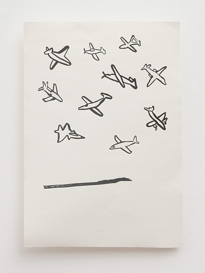 LUCA EVANS, WAR PLANES
2024, PRINT ON BOOKPAPER, FRAMED IN KIAAT