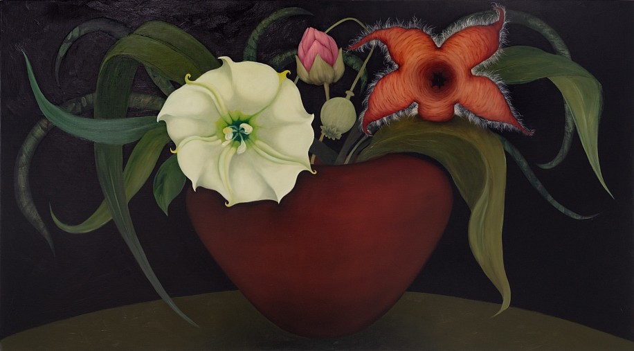 SHANY VAN DEN BERG, 'WHITE FLOWER', LOTUS EN AASBLOM TESAAM
2024, OIL ON FRENCH LINEN