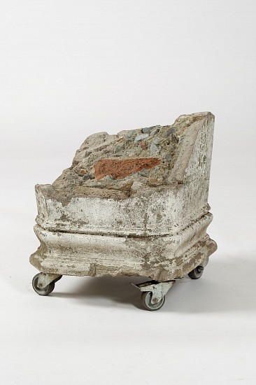 DIANA VIVES, REST
2023, FRAGMENT OF A COLLAPSED PILLAR FROM GROOTE SCHUUR HOSPITAL ON A STEEL BASE WITH RUBBER WHEELS