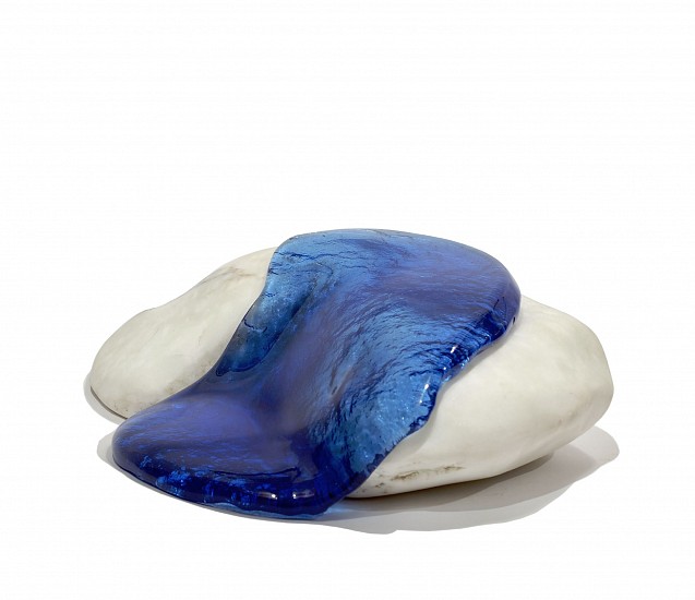 DIANA VIVES, BREATH
2023, SLUMPED GLASS ON STONE (THIS ITERATION CARRARA MARBLE)