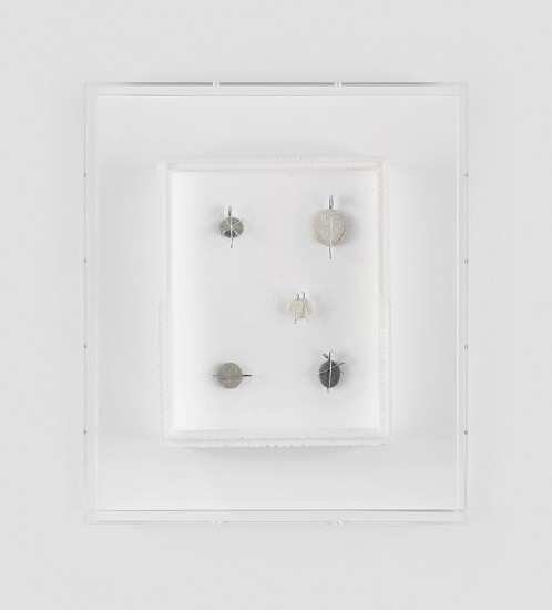 MATTHEW MICHAEL, UNTITLED (I)
2024, POLYSTYRENE, SAFETY PINS AND PEBBLES