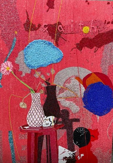 WAYNE BARKER, FACELESS FAITH
2025, THREADED SEED BEADS ON BOARD