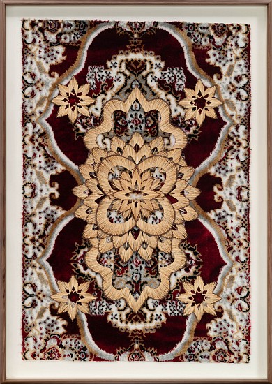 WARREN MAROON, A ROSE BY ANY OTHER NAME
2024, MATCHSTICKS, BALSA WOOD AND RUG