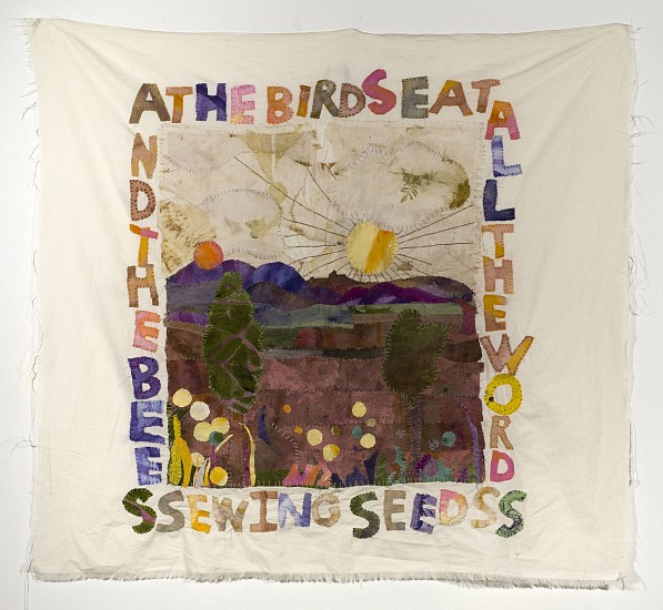 JANN CHEIFITZ, SEWING THE SEEDS
2024, MIXED MEDIA MUSLIN PAINTED/PRINTED FABRIC