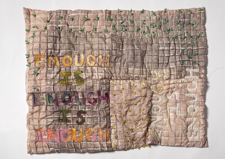 JANN CHEIFITZ, ENOUGH IS ENOUGH
2024, MIXED MEDIA MUSLIN PAINTED/PRINTED FABRIC