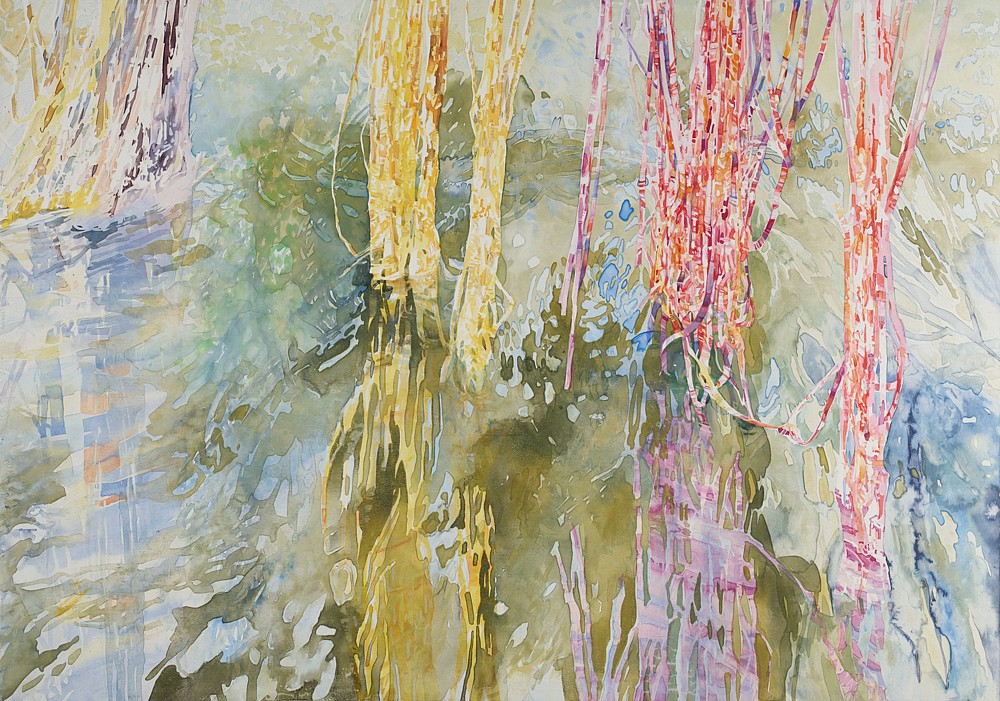 Ephemeral Stream I. 2024. Silkscreen monotype hybrid on Fabriano Artistico paper (002)