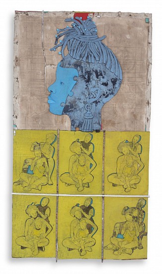 THONTON KABEYA, PERSONA 2
2025, CHALK PAINT, ACRYLIC AND NEWSPAPER INK ON CANVAS