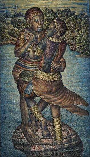 MMAKGABO MMAPULA MMANKGATO HELEN SEBIDI, THE TRADITIONAL LOVERS
2013, Oil on Canvas