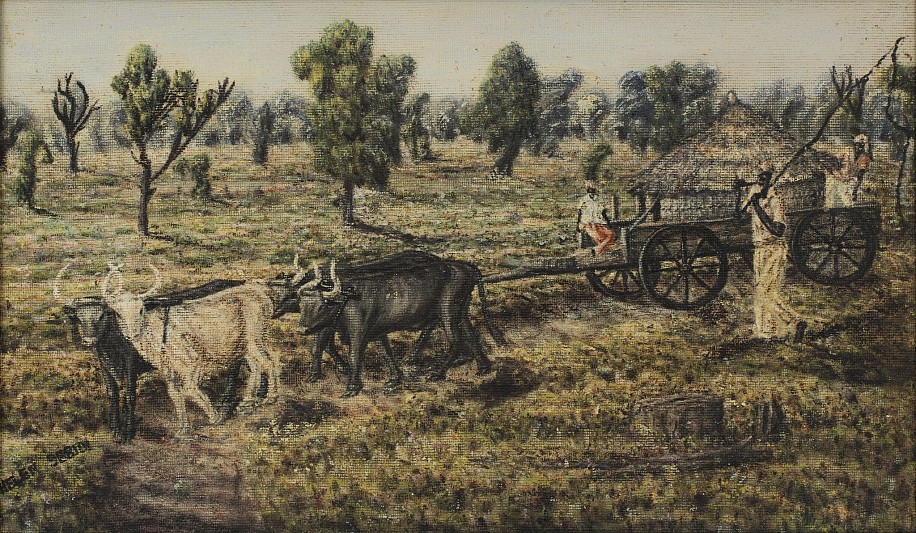 MMAKGABO MMAPULA MMANKGATO HELEN SEBIDI, AN OX WAGON
Oil on Board