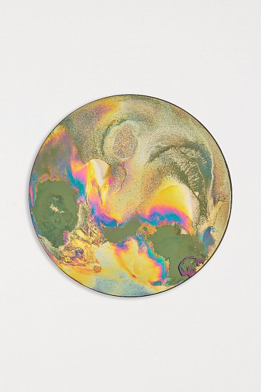 WATER DIXON, OCELLUS: THE WAYFINDER II
2026, MULTILAYER BRASS AND SPECTRUM IOLITE ON 6mm GLASS